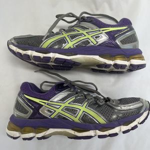 Asics Gel Kayano 21 Running Shoes Womens 8.5 Gray Purple Trail Road Sneakers